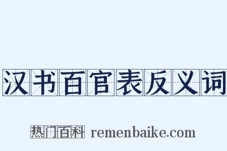 汉书百官表反义词是什么意思的图片